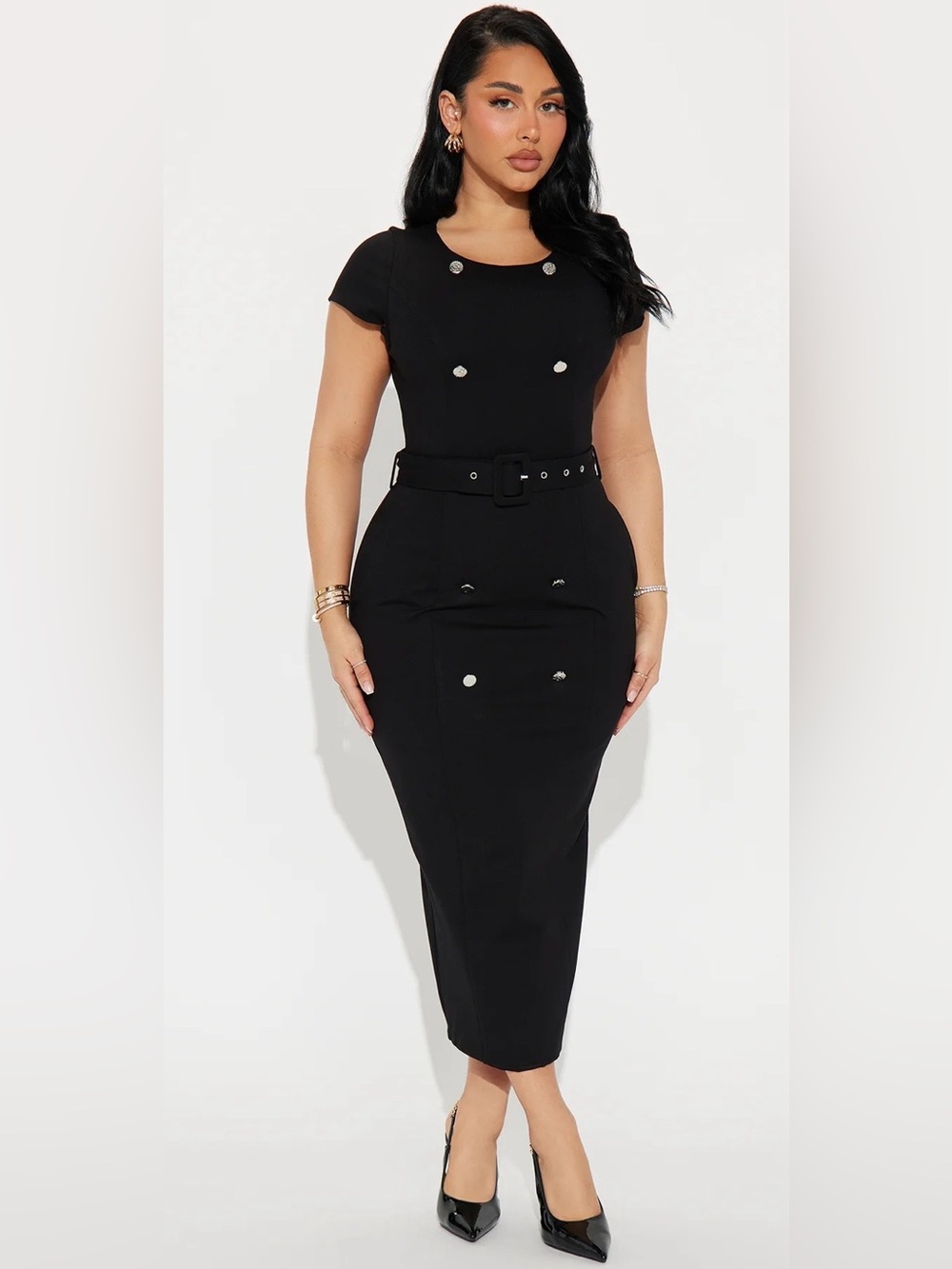Fashion Nova Mia Double Lined Ponte Midi Sheath Dress Women XL